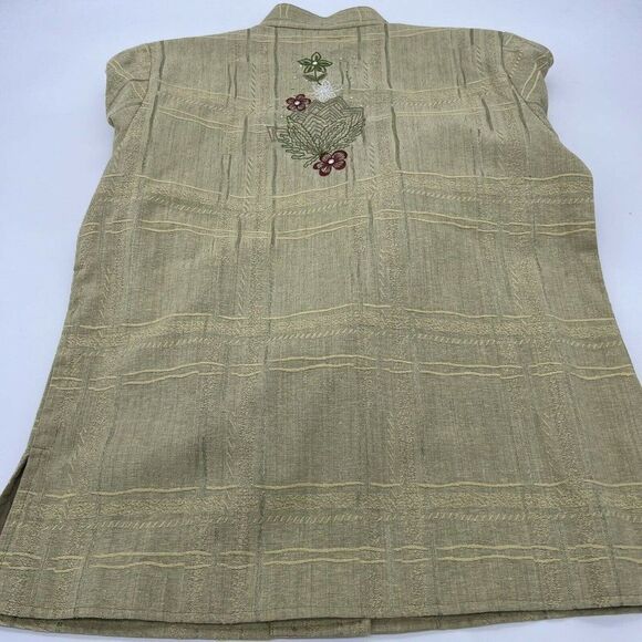 Orvis Silk Floral Button Up Blazer Jacket High Collar Women’s Small - Picture 5 of 6